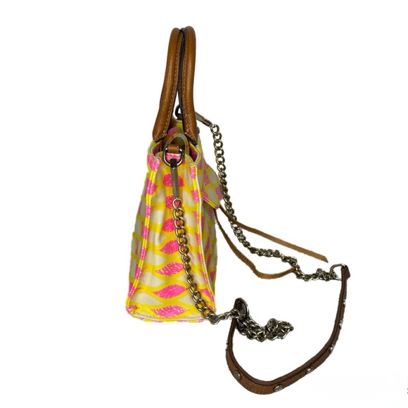 Rebecca Minkoff 'Mini MAB Tote' Crossbody Bag, Yellow / Pink Print y2k - Picture 2 of 7